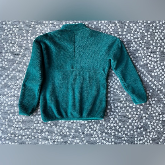 Patagonia Polartec Fleece Zip Up Mens Womens Medium Green Plush Pullover Shirt - Picture 11 of 12